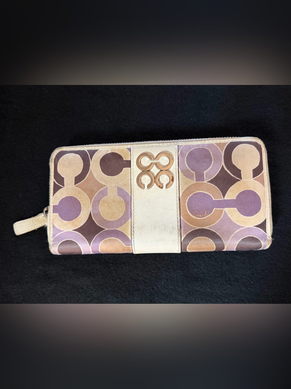 Coach Optic Art Zip Around Wallet